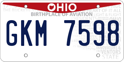 OH license plate GKM7598