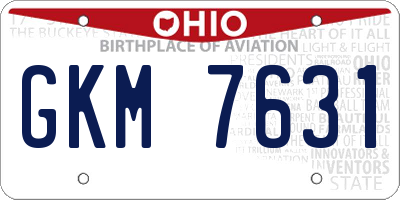OH license plate GKM7631