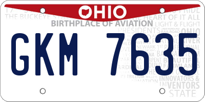 OH license plate GKM7635