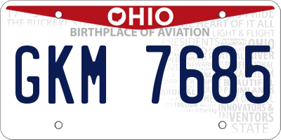 OH license plate GKM7685