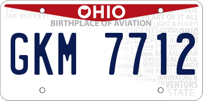 OH license plate GKM7712