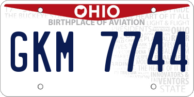 OH license plate GKM7744