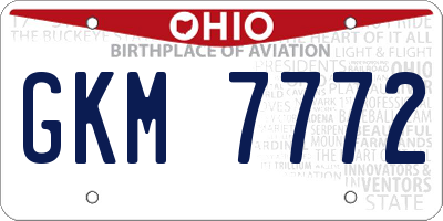 OH license plate GKM7772