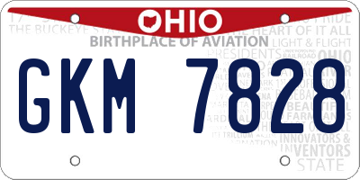 OH license plate GKM7828