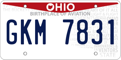 OH license plate GKM7831
