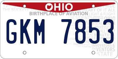 OH license plate GKM7853