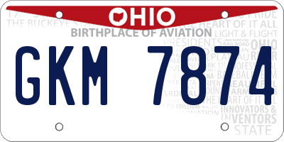 OH license plate GKM7874