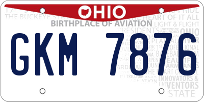 OH license plate GKM7876