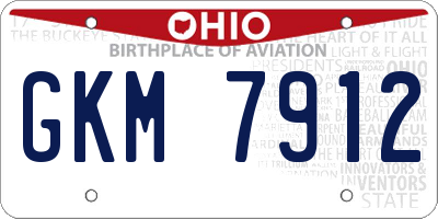 OH license plate GKM7912