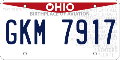 OH license plate GKM7917