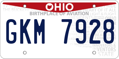 OH license plate GKM7928