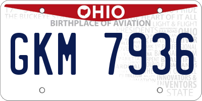OH license plate GKM7936