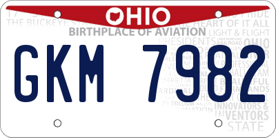 OH license plate GKM7982
