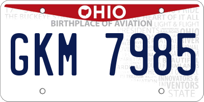 OH license plate GKM7985
