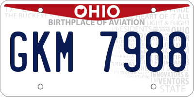 OH license plate GKM7988