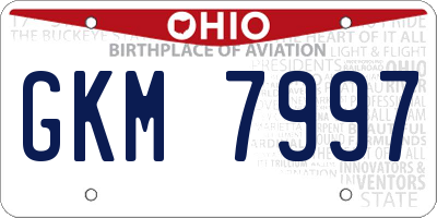 OH license plate GKM7997