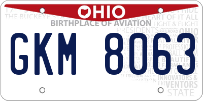 OH license plate GKM8063