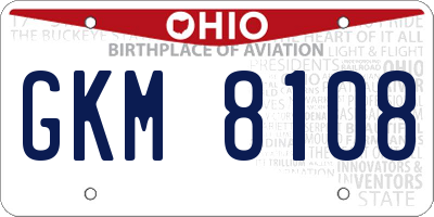 OH license plate GKM8108