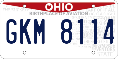 OH license plate GKM8114