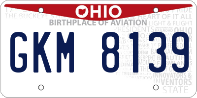 OH license plate GKM8139