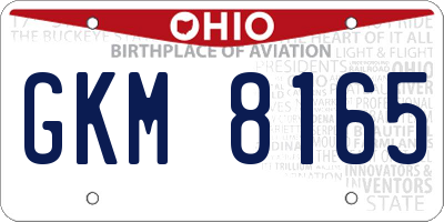 OH license plate GKM8165