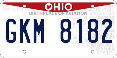 OH license plate GKM8182