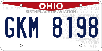 OH license plate GKM8198