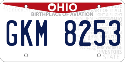 OH license plate GKM8253