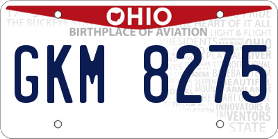 OH license plate GKM8275