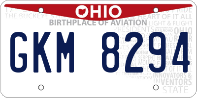 OH license plate GKM8294