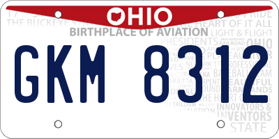 OH license plate GKM8312