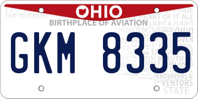 OH license plate GKM8335