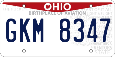 OH license plate GKM8347