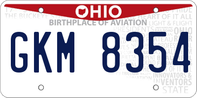 OH license plate GKM8354