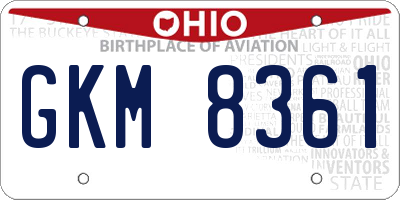 OH license plate GKM8361