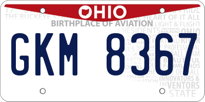 OH license plate GKM8367