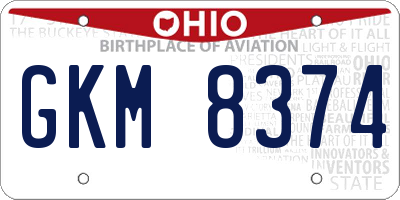 OH license plate GKM8374