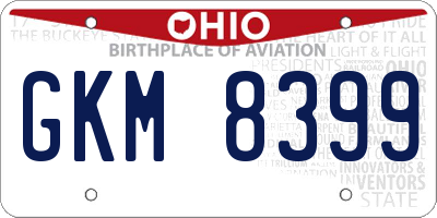 OH license plate GKM8399