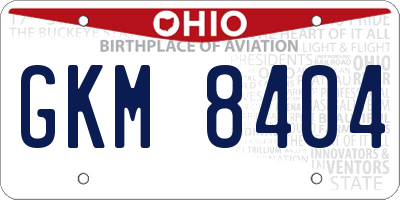 OH license plate GKM8404