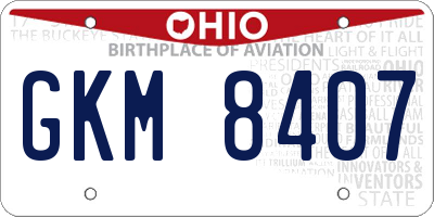 OH license plate GKM8407