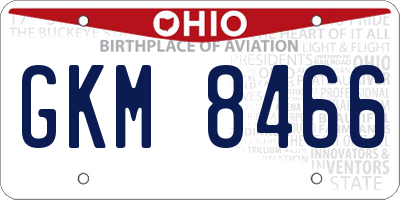 OH license plate GKM8466