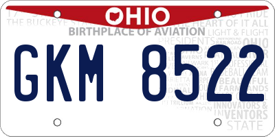 OH license plate GKM8522