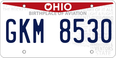 OH license plate GKM8530