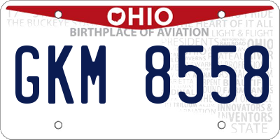 OH license plate GKM8558