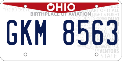OH license plate GKM8563