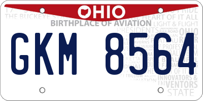 OH license plate GKM8564