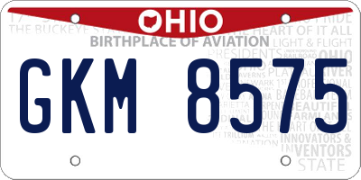 OH license plate GKM8575
