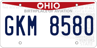 OH license plate GKM8580