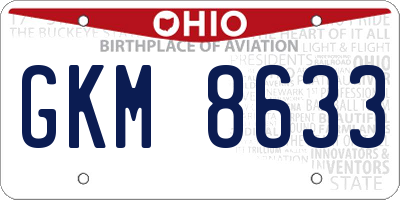 OH license plate GKM8633