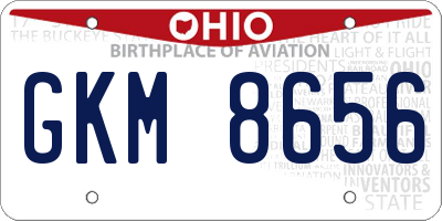 OH license plate GKM8656